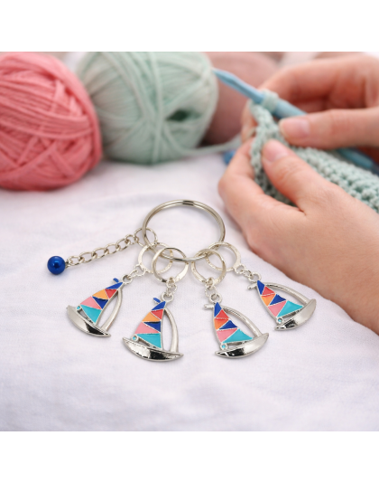 Handmade Rainbow Sailboats Awareness Stitch Markers Supporting &amp; Spreading Awareness Chronic Rare Disease